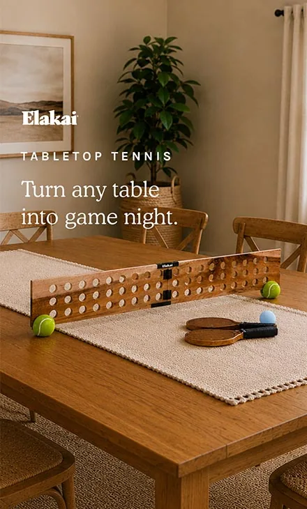 Elakai tabletop tennis ad