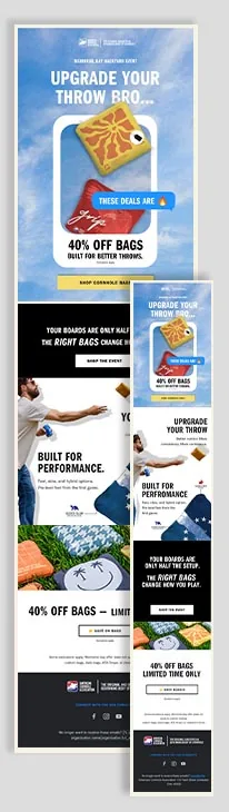 American Cornhole Association email campaign